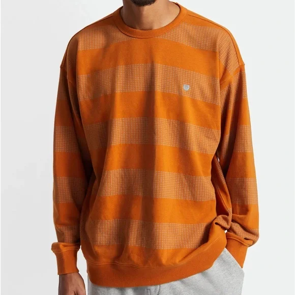 NWT - Brixton Men’s Hilt Stripes Crew Oversized Sweatshirt - Size M - Picture 2 of 8